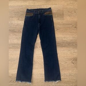 MOTHER the smooth hustler Dark Blue Jeans with Colorful Pocket Detail